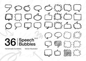 collection of scribbled speech bubbles vector