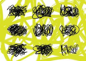 collection of irregular graffiti abstract scribbles vector