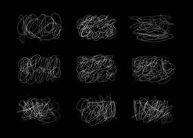 collection of thin scribbles of irregular abstract lines vector