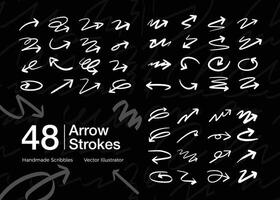 collection of arrow scribble line sketches vector