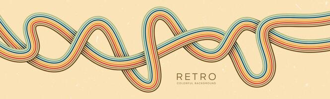 Wavy lines background in Retro groovy style. Vector files are suitable for wall wallpapers, car arches and textiles