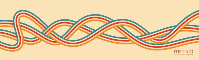 Wavy lines background in Retro groovy style. Vector files are suitable for wall wallpapers, car arches and textiles