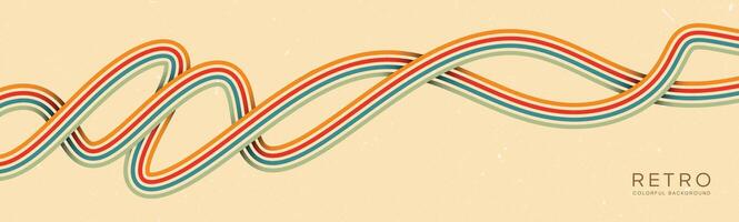 Wavy lines background in Retro groovy style. Vector files are suitable for wall wallpapers, car arches and textiles