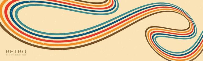 Wavy lines background in Retro groovy style. Vector files are suitable for wall wallpapers, car arches and textiles
