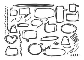 a collection of shapes and lines scribbled with markers vector