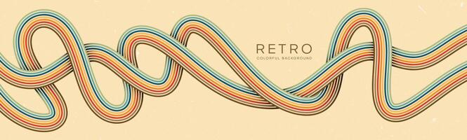 Wavy lines background in Retro groovy style. Vector files are suitable for wall wallpapers, car arches and textiles