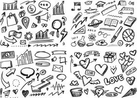 collection of abstract doodles for design needs vector