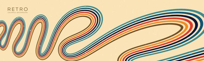 Wavy lines background in Retro groovy style. Vector files are suitable for wall wallpapers, car arches and textiles