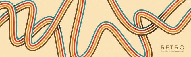 Wavy lines background in Retro groovy style. Vector files are suitable for wall wallpapers, car arches and textiles