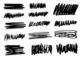 A collection of hand drawn scribbles using markers vector