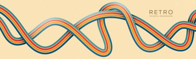 Wavy lines background in Retro groovy style. Vector files are suitable for wall wallpapers, car arches and textiles