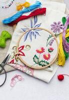 Handmade embroidered napking photo