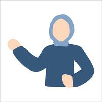 Little hijab woman show presentation vector