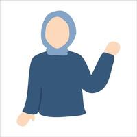 Little hijab girl show presentation illustration vector