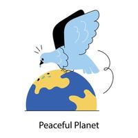 Trendy Peaceful Planet vector
