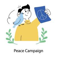 Trendy Peace Campaign vector