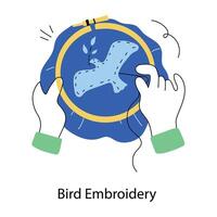 Trendy Bird Embroidery vector