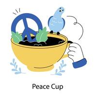 Trendy Peace Cup vector