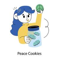 de moda paz galletas vector