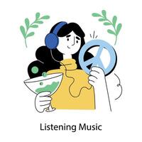 Trendy Listening Music vector