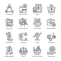 Collection of Linear Icons Depicting Team Efforts vector