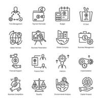 Collection of Linear Icons Depicting Team Efforts vector