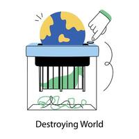 Trendy Destroying World vector