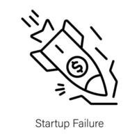 Trendy Startup Failure vector