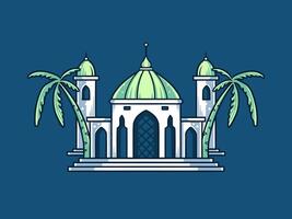 mano dibujado ilustración mezquita ramadhan tema elemento vector