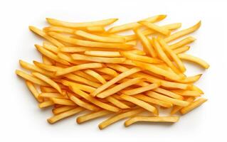 AI generated French fries crispy Isolated on white background photo