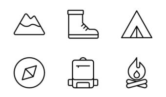 Mountain Hiking icon symbol vector template collection