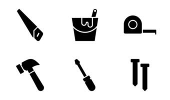 Construction Tools icon symbol vector template collection