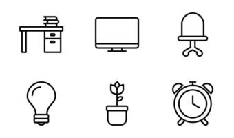Home Office icon symbol vector template collection