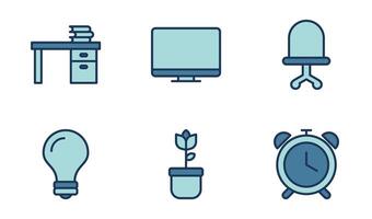 Home Office icon symbol vector template collection