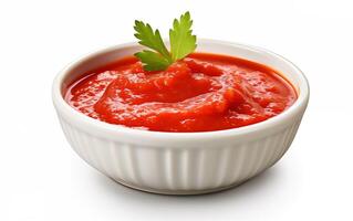 AI generated Sauce ideal with vegetable tomato Isolated on white background photo