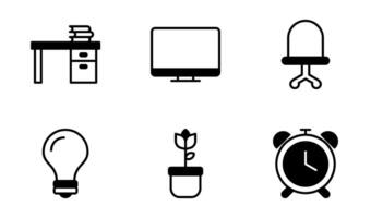 Home Office icon symbol vector template collection