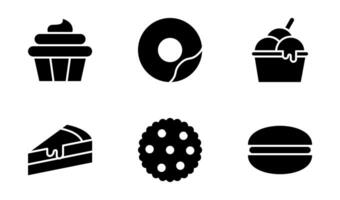 postre icono símbolo vector modelo colección