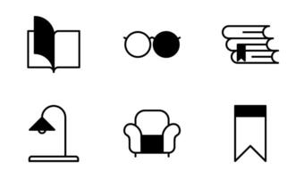 Library icon symbol vector template collection