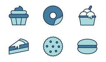 Dessert icon symbol vector template collection