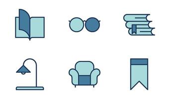 Library icon symbol vector template collection