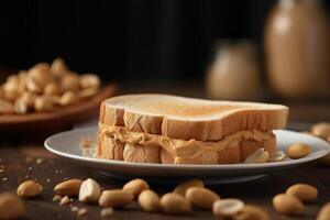 AI generated Peanut butter sandwich. Generate ai photo