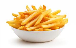 AI generated French fries crispy Isolated on white background photo