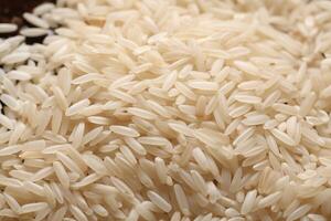 AI generated Raw grain white rice pile. Generate ai photo
