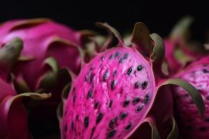 AI generated Pink exotic dragon fruit. Generate ai photo