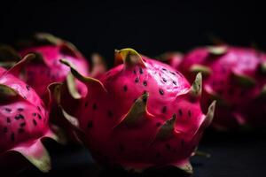 ai generado rosado exótico pitaya fruta. generar ai foto