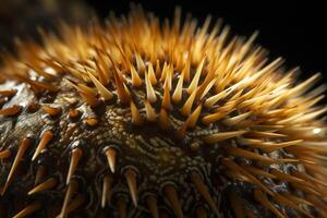 AI generated Closeup sea urchin. Generate AI photo