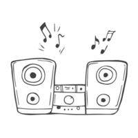 Doodle speakers icon. Hand drawn speakers icon in vector. Speakers illustration. Doodle loudspeakers vector