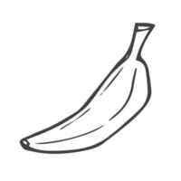 plátano icono en garabatear bosquejo líneas vector
