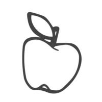 mano dibujado manzana en un blanco aislado antecedentes. vector