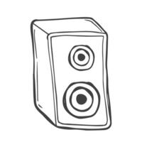 Audio speaker doodle vector line illustration.